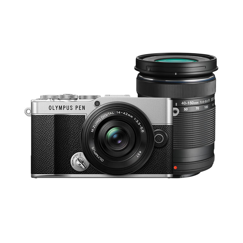OLYMPUS (OLYMPUS) PEN E-P7 Mirrorless Camera E-P7 Digital Camera Dual Lens Mirrorless Camera Kit Color Creation Filter Shooting (14-42mm & 40-150mm) Silver