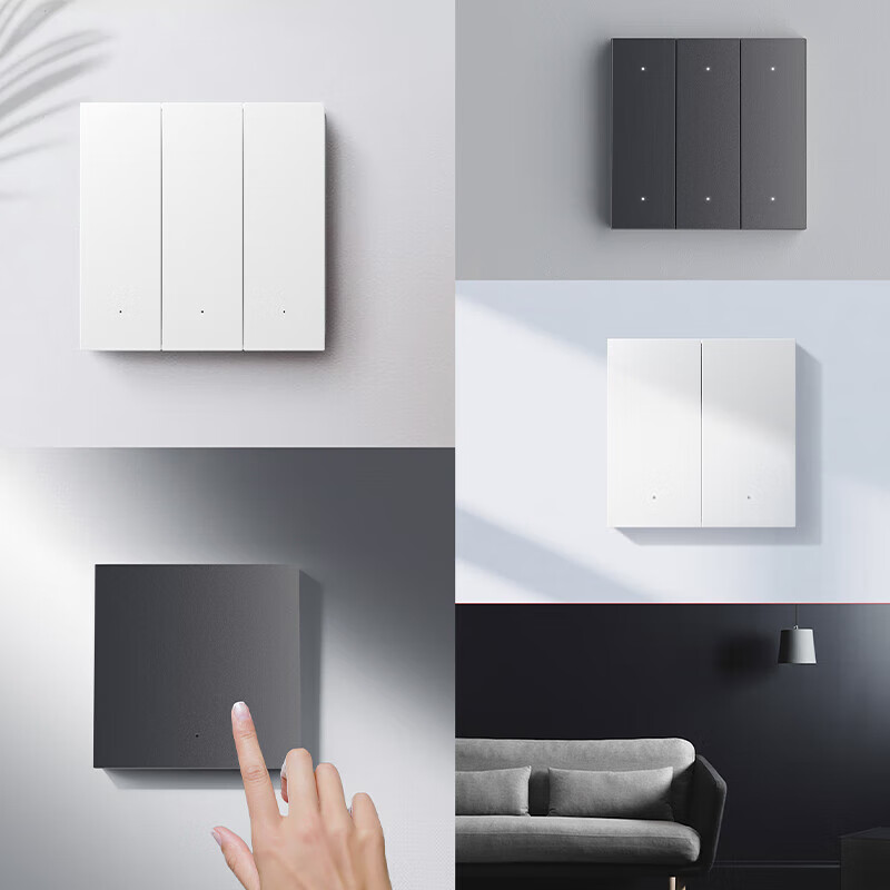 Yeelight K series smart switch control panel scene 86 box wall Xiaoai voice Mijia single Z gray-K series one TV