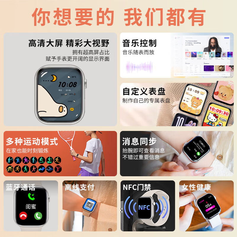 BEXEI Germany 25 new top with high-definition screen smart watch for women with long battery life payment heart rate blood pressure blood oxygen positioning pedometer sports bracelet Valentine's Day birthday gift for girlfriend