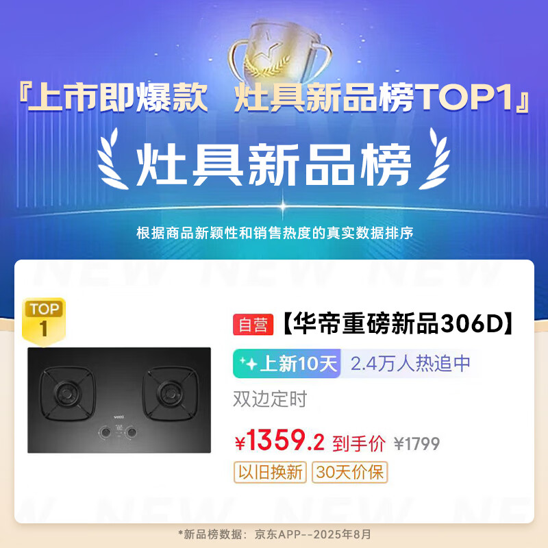 Vantage Bilateral Timing + Nanotechnology Panel Household Gas Stove Natural Gas Embedded 5.2kW Fierce Fire Gas Stove Double Stove Stove i10306D