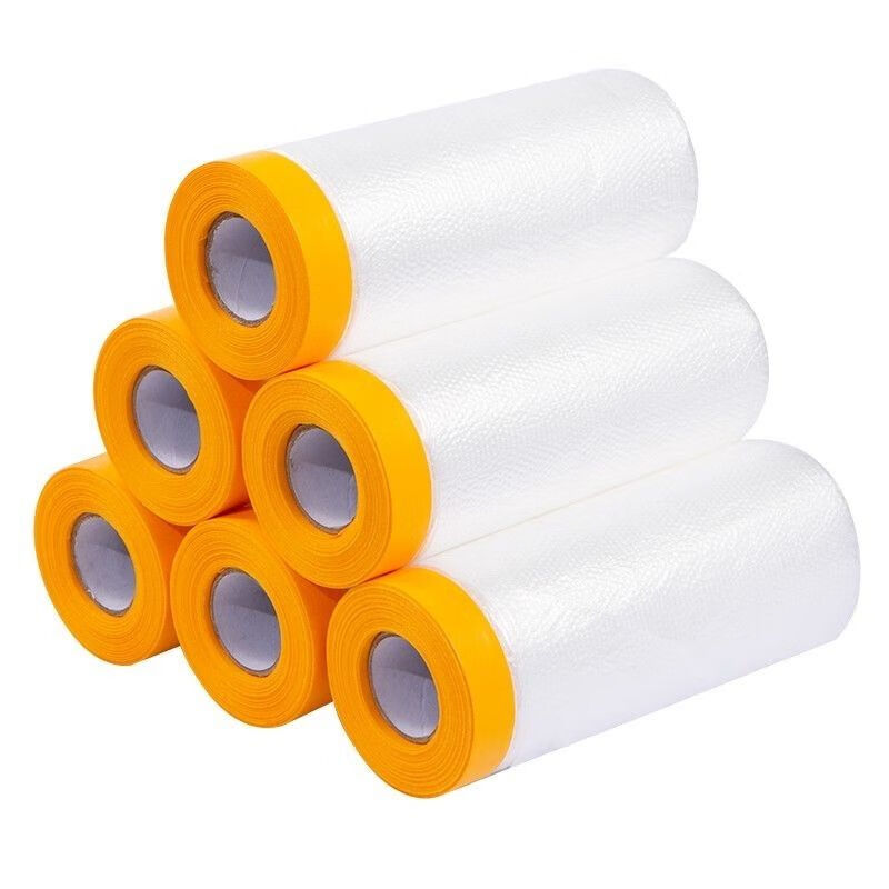 Zhaoshen Dustproof Plastic Film Disposable Dustproof Film Furniture Protective Film Decoration Paint Spray Masking Film Dormitory Dust Covering Film with Positioning Sticker 4m*20m*1 Roll Jingcangfa