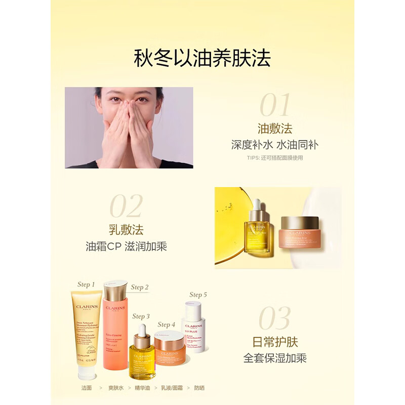Clarins Lotus Facial Care Oil 30ml Oil Control Shrink Pores Imported Girls Birthday New Year Gift