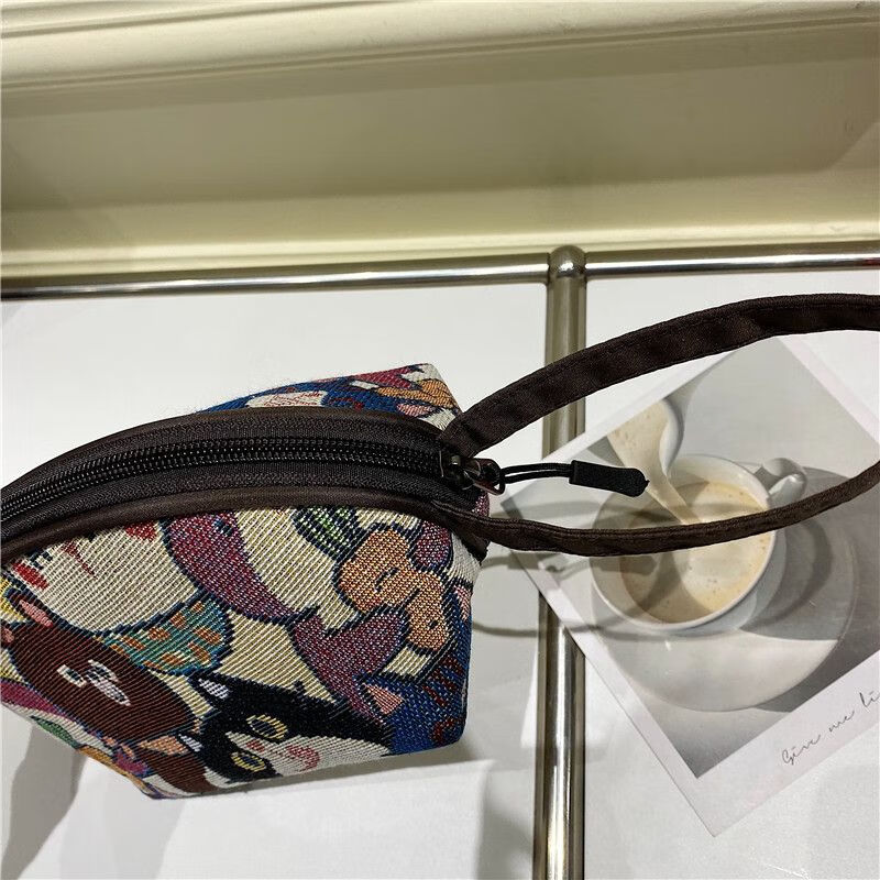 Nimense 2025 New Cosmetic Bag Large Screen Mobile Phone Bag Women's Bear Canvas Coin Purse Casual Hand-Hand Clutch Storage Bag Brown Bear