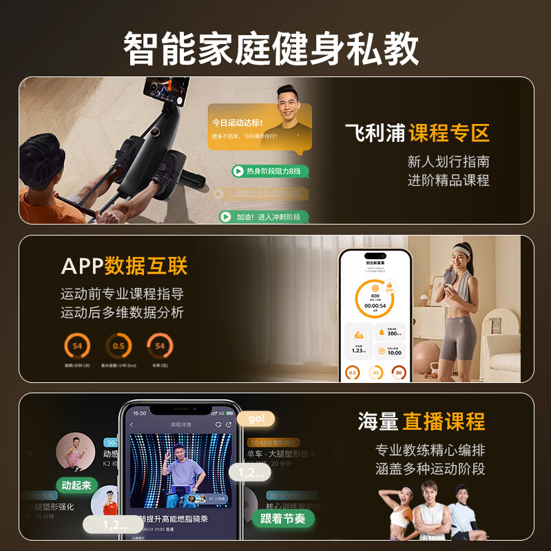 Philips rowing machine home self-generating smart magnetic resistance adjustment fitness equipment indoor aerobic and anaerobic exercise 3102R