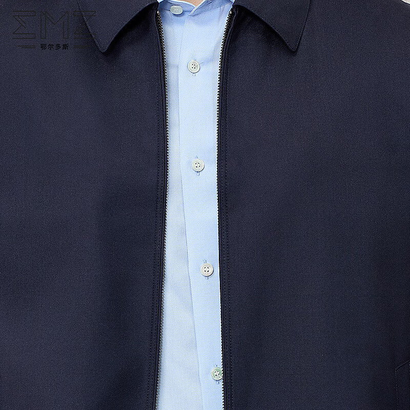 EMZ Ordos Wool and Mulberry Silk Jacket Top Men's Business Casual Commuting 25 Years New Style