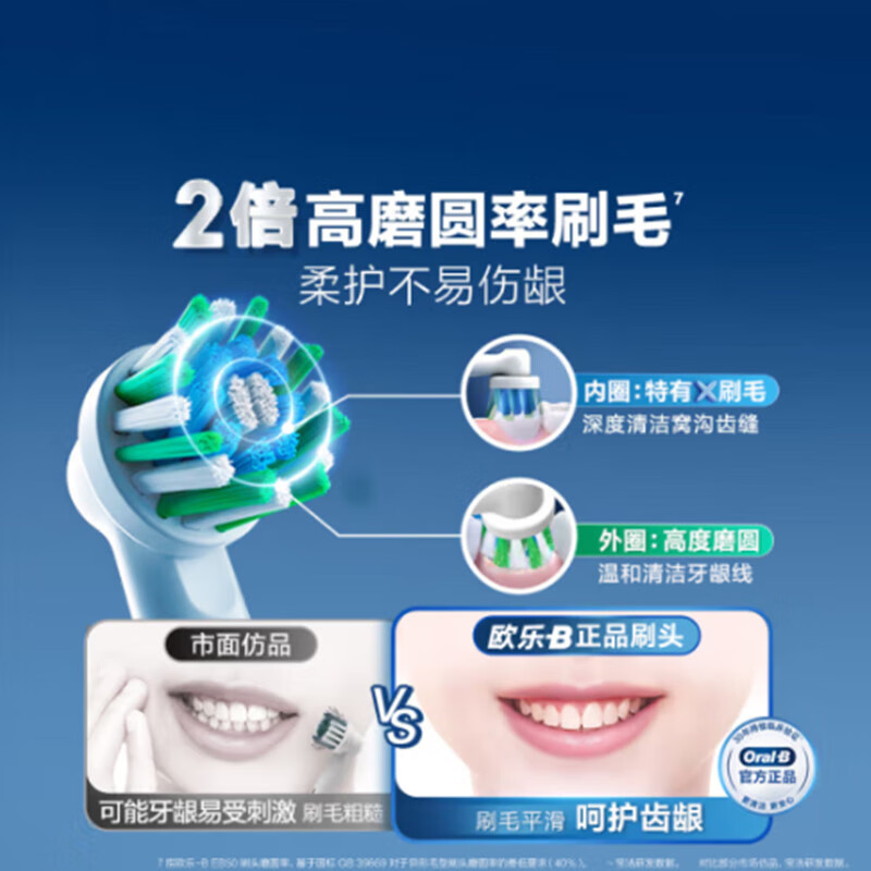 Oral-B's new adult brush head, ultra-soft gum protection, multi-angle sensitive cleaning - 4-pack electric toothbrush heads