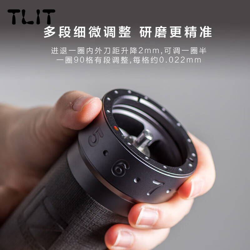 Lie Rui imported quality retro hand-cranked bean grinder from Germany, portable hand-operated coffee bean grinder ZP6 direct-adjustable large six-core platinum coffee leather version