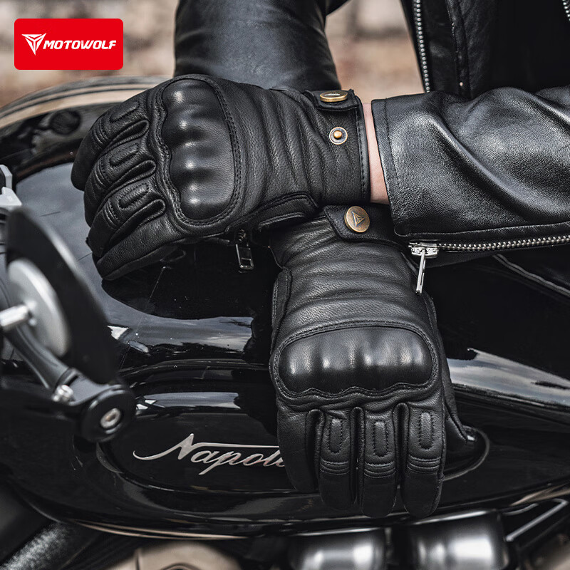MOTOWOLF motorcycle riding gloves for all seasons, men's racing retro motorcycle windproof and fall-proof touch screen rider equipment