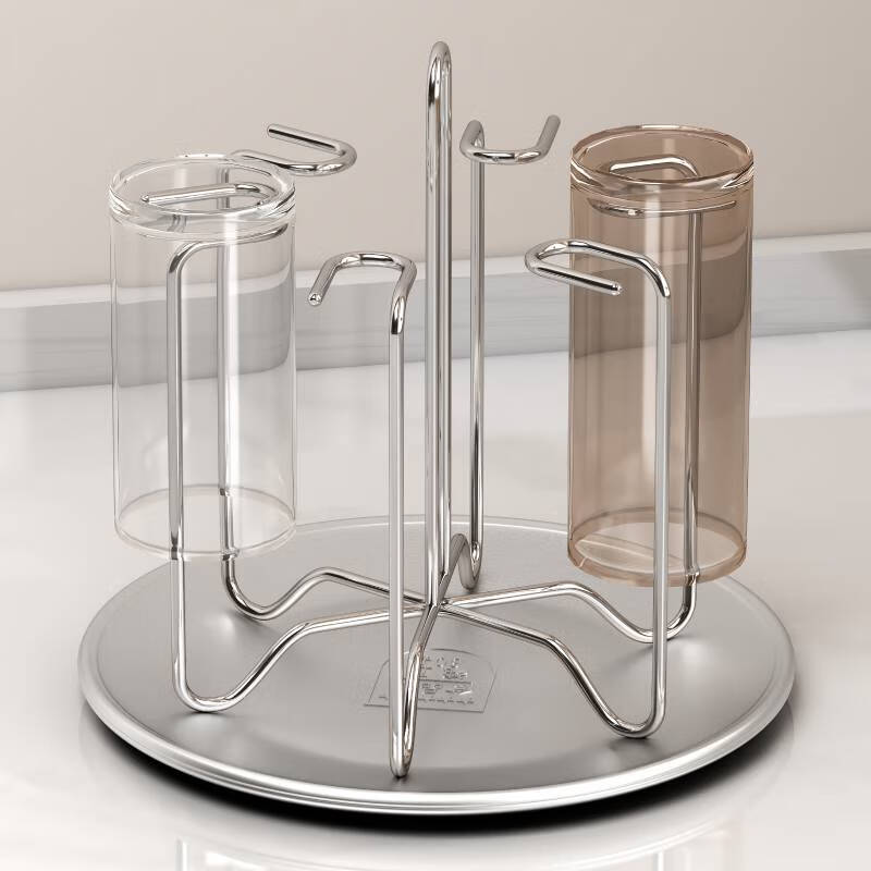 He Jiagong cup drain rack upside down tea cup storage rack baby bottle drain rack drying 304 stainless steel 304 stainless steel cup holder + 304 stainless steel water tray
