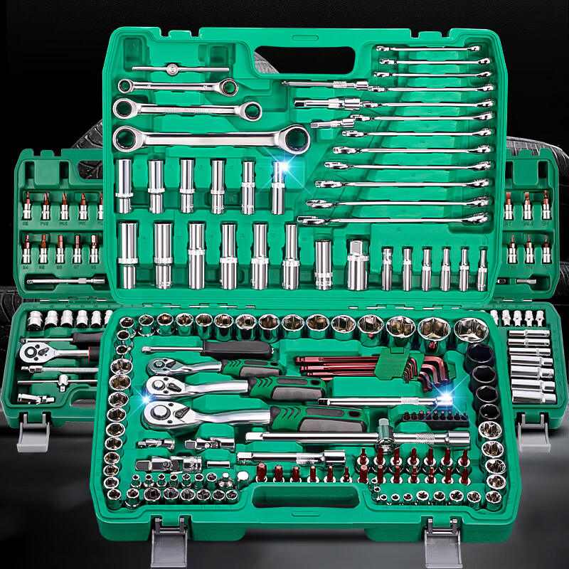 Niuxiang Auto Repair Tool Set Ratchet Wrench Socket Combination Sleeve Repair Car Repair Tool Box Set Movable 46-piece Set 24 Teeth