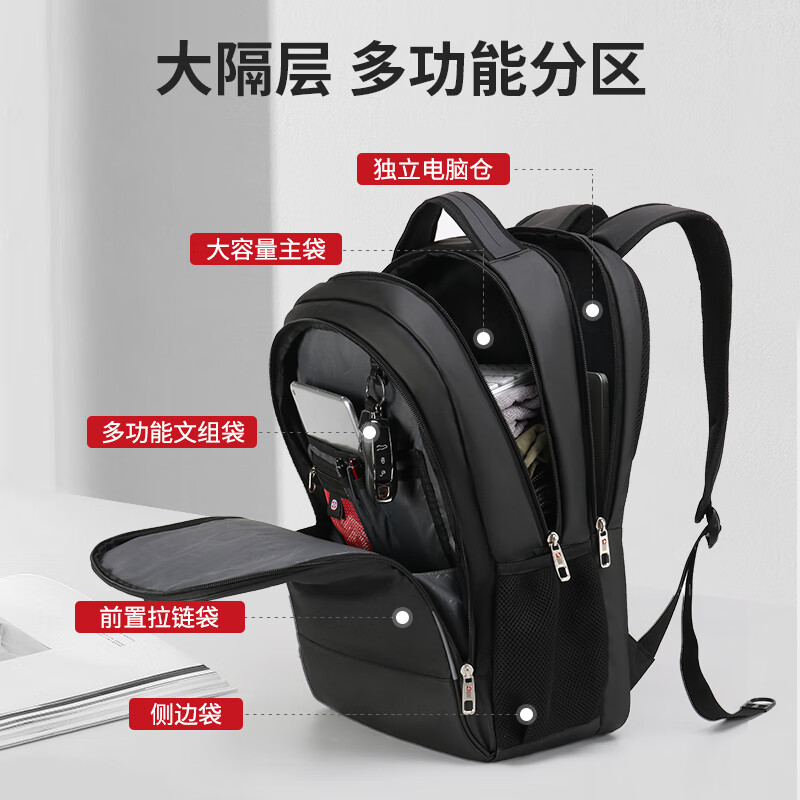 CROSSGEAR Swiss Backpack for Men and Women 15.6-inch Large Capacity Laptop Bag Business Backpack Business Bag Travel School Bag