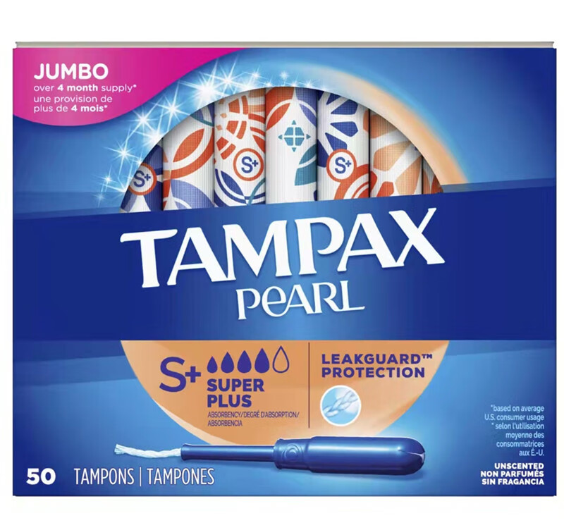 Free shipping from TAMPAX~American Tampax long and short catheter-type built-in tampon sanitary napkin for swimming, 32 pieces of pearls-long catheter-extra large quantity U others