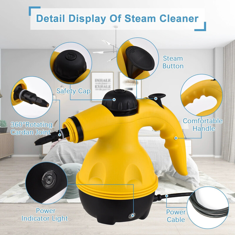 High temperature and high pressure handheld steam cleaner kitchen fume household cleaning machine multifunctional household appliance sterilizer yellow European regulations