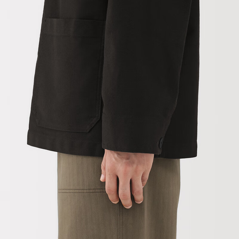 MUJI Men's Kapok Blend Corduroy Collar Jacket Men's Jacket 25 Years Winter Outerwear Men's Men's Dark Gray L (175/100A)