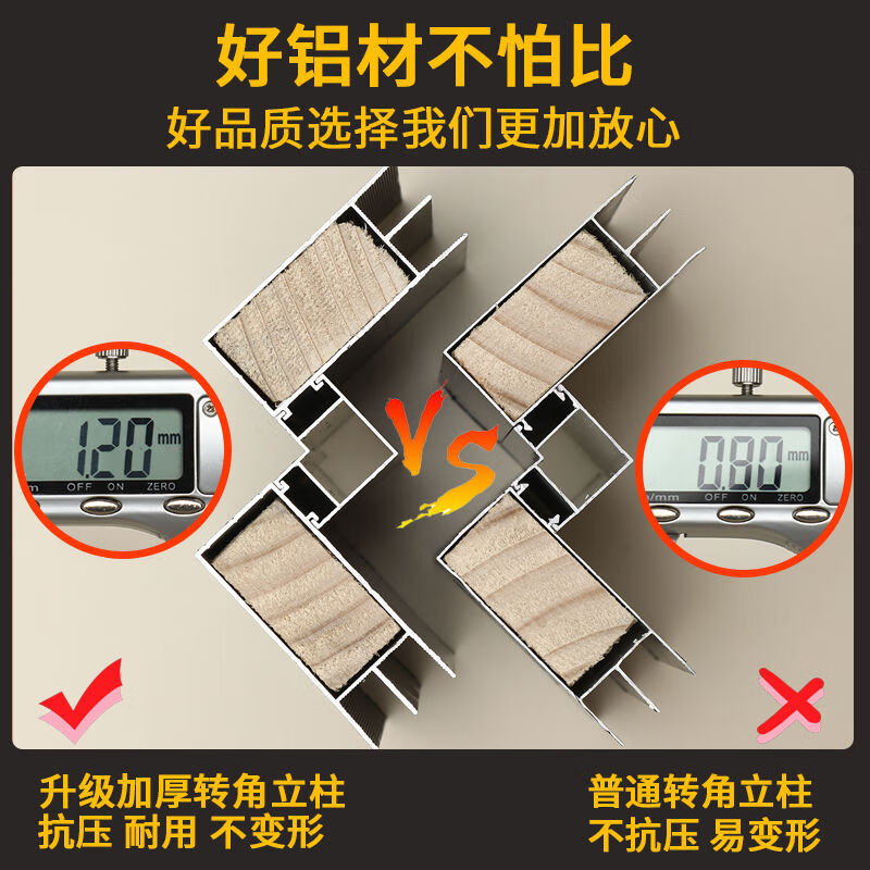 Ceramic tile cabinet complete set of aluminum accessories frame extra thick column stove card slot edge strip cabinet accessories aluminum profile thickened alloy buckle 1.5 meters 2 pieces