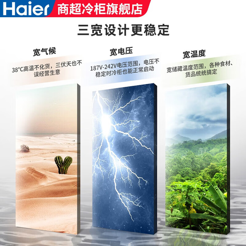 Haier National Subsidy Haier Freezer Household Small Freezer -40 Horizontal Cryogenic Quick Freezing Large Capacity Commercial Freezer Energy Saving Freezer -38 Cell Level Freezing丨Electronic Temperature Control丨Steel Plate Liner丨With Lock 719L