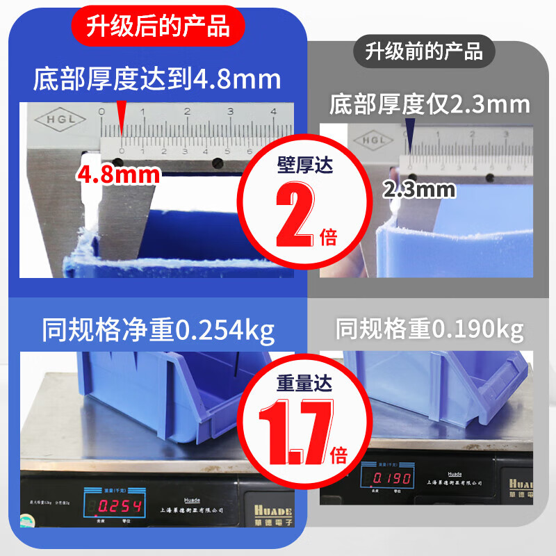 Liwang POWERKING vertical parts box plastic tool warehouse hardware screw shelf storage box accessories plastic storage box material box PK010 370*420*175 blue