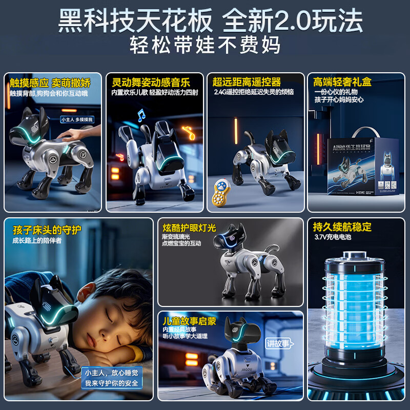 Sodi smart ai remote control car robot dog children's one-year-old New Year's gift baby toy boy and girl transforming robot