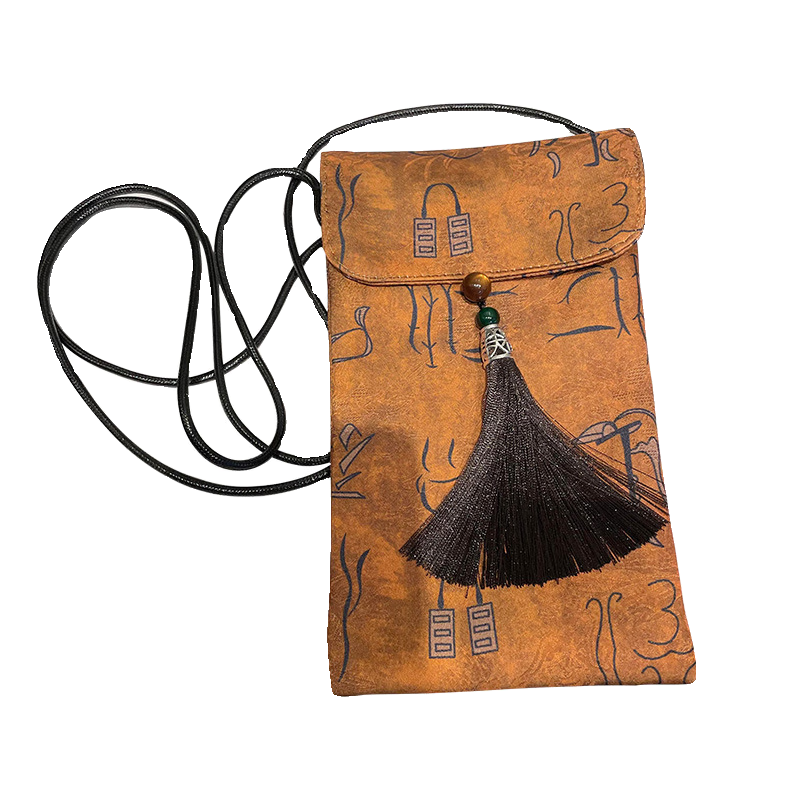 2024 new high-end anti-scent cloud yarn cross-body bag mobile phone bag retro bag storage ladies Chinese style casual bag Green Peony 28*18