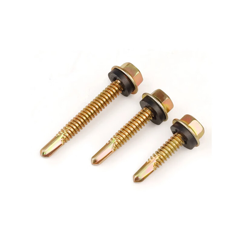 Thousand-speed wheel color zinc external hexagon drill tail screws self-tapping self-drilling dovetail wire iron sheet steel plate color steel tile nails M4.8*25 (about 164 pieces for half a catty)