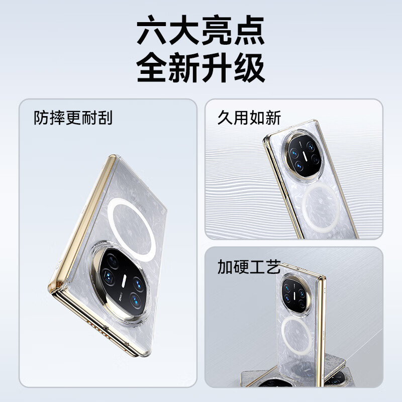 90% new Mr. Blue Ape is suitable for Huawei matex6 mobile phone case, transparent and simple center column protective case, folding screen magnetic anti-fall protective case