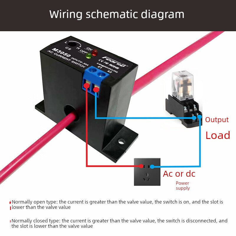 Current transformer sensor overload protection AC controller module 30A normally closed M3056