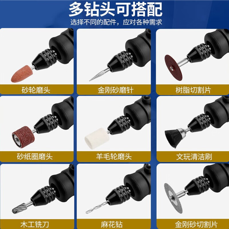 Fengxi electric grinder small handheld polishing machine mini wood carving jade grinding machine cutting and engraving machine speed regulating electric grinding pen carving mini speed regulating model factory standard