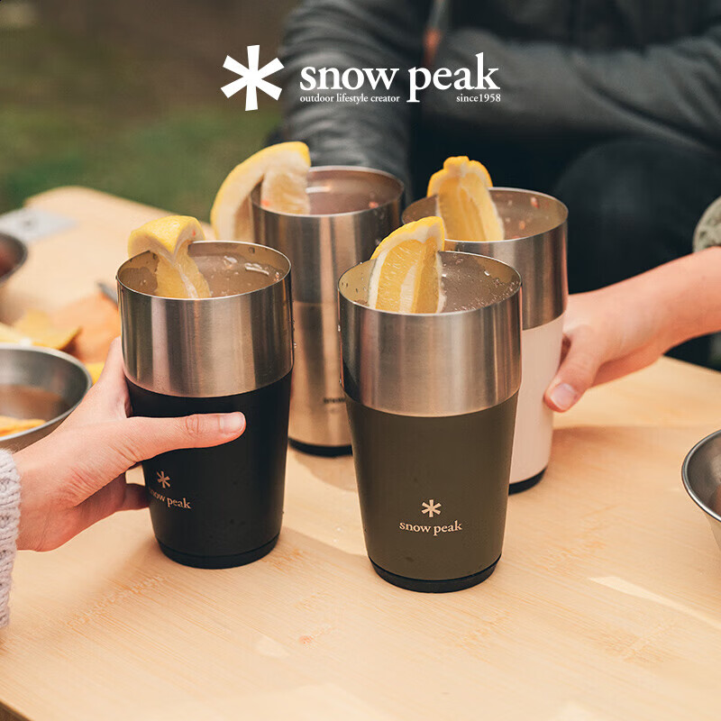 Snow Peak Outdoor Camping Stainless Steel Portable Beer Tea Coffee Cup Tableware TW-470-BK
