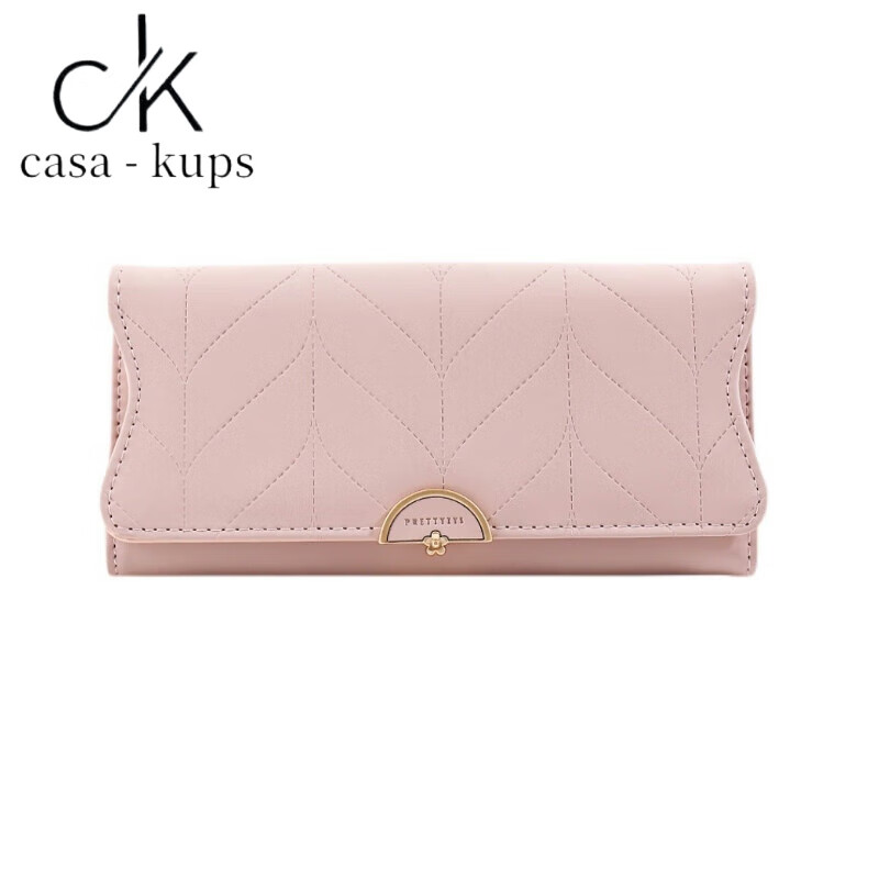 Casa-kupsCK wallet women's long small fresh flower handbag multifunctional large capacity card holder wallet all-in-one bag for women sea foam green