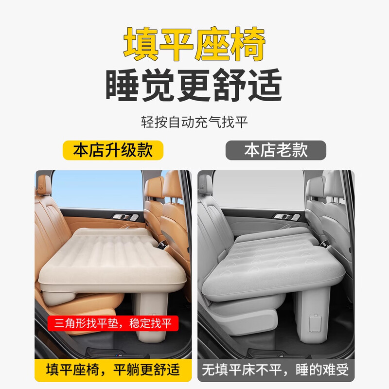 Uncle Snail Car Automatic Inflatable Mattress Car Back Seat Sleeping Cushion Air Cushion Bed SUV Travel Bed Car Sleeping Artifact Automatic Pumping and Charging + Preventing Rear Seat Tilt + Reserved Air Outlet