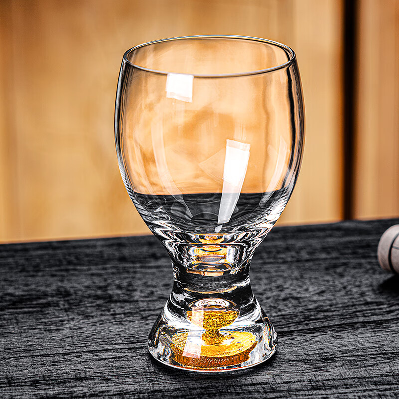 Shi Jin German quality waisted beer mug crystal glass beer mug home craft wheat cold drink mug 6 pieces gold foil beer mug 370ml