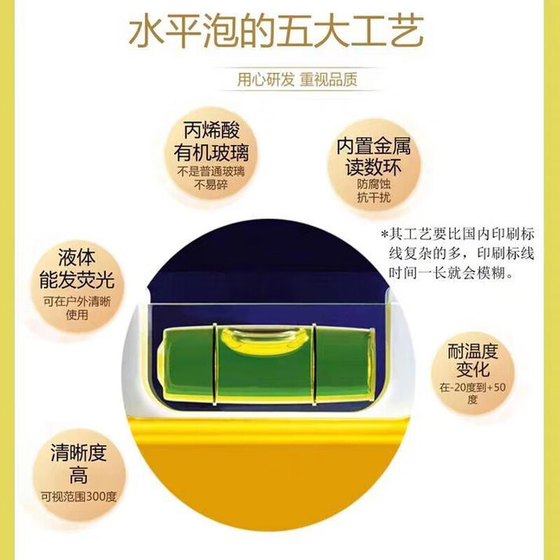 RSRDDY Sidborg level high-precision anti-fall aluminum leveling level multi-function 2-meter floor tile sidborg-bubble 60 cm SD-G60-S3