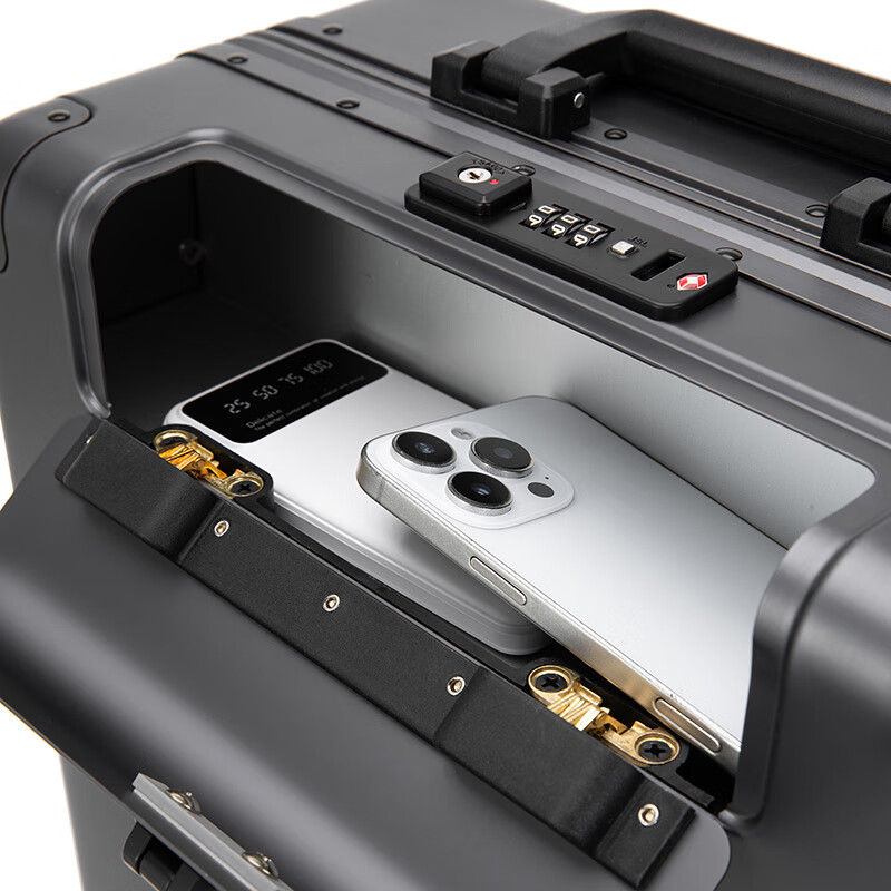 Walker Shop Aluminum Magnesium Alloy Brand Luggage 2026 New Business Travel Suitcase Multifunctional Front Opening Boarding Case Dark Blue 20 inches