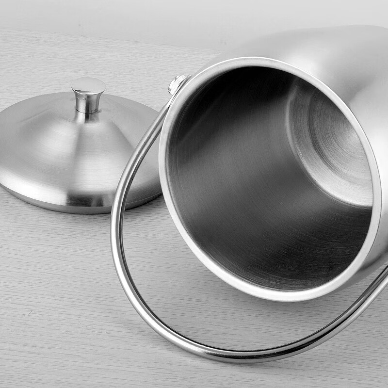 Singer platinum insulated ice bucket stainless steel champagne bucket red wine iced beer ice bucket ktv bar ice wine bucket ice bucket 2L bright binaural ice bucket with ice clip set