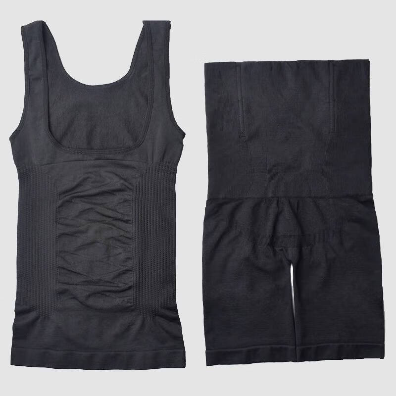 Banfishi enhanced abdominal slimming garments high-waisted abdominal control pants split set body shaping postpartum body shaping garments corset abdominal control panties for women single piece black briefs XL/XXL 125-150 catties