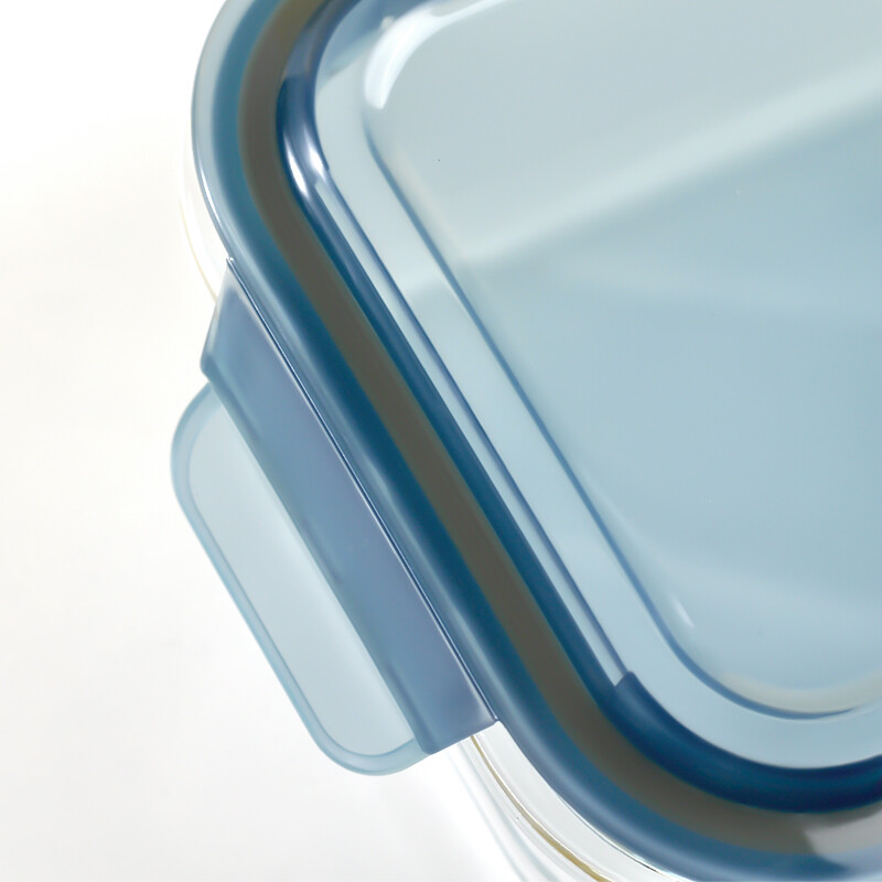 Leweishi high boron glass lunch box, microwaveable lunch box, lunch box, refrigerator lunch box, Lexian integrated lid, 1040ml, large size