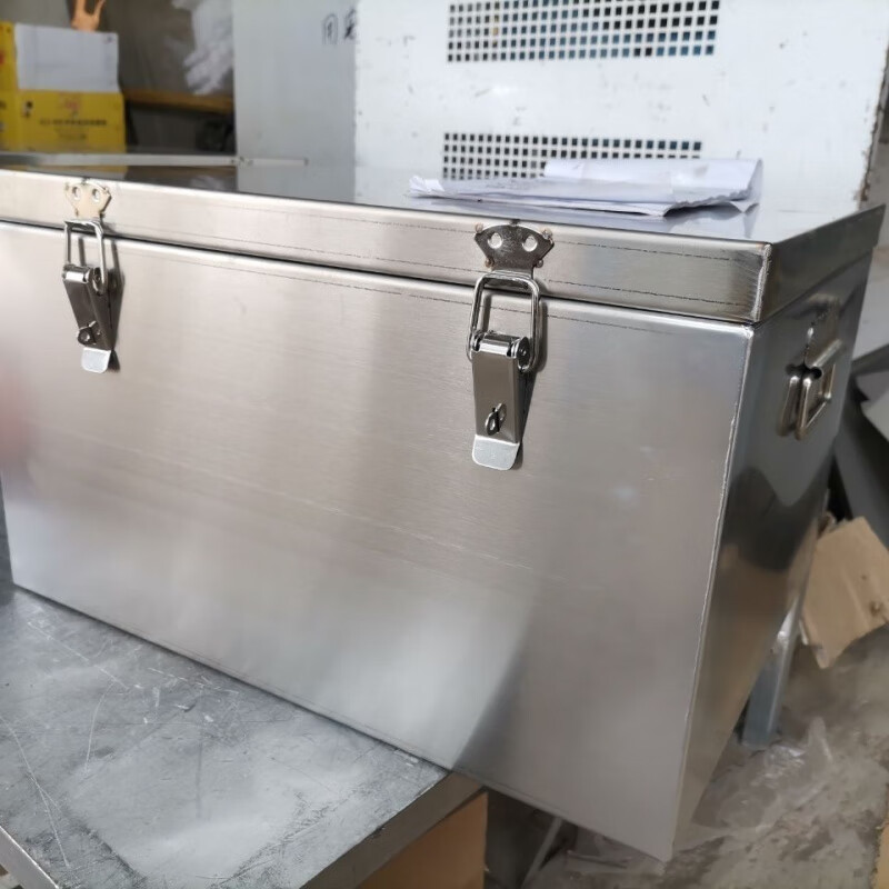 Qinkai stainless steel tool box large waterproof home appliance repair engineering machinery repair special customizable light truck tool box length 50x width 25x height 25 stainless steel 1.2 thick