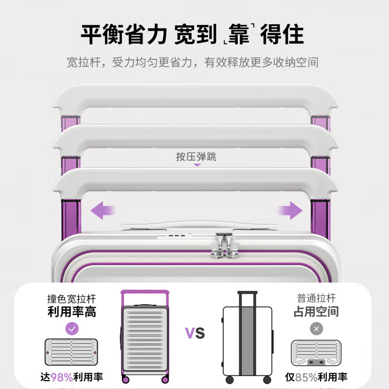 OTA front-opening suitcase for women 2026 new wide trolley large capacity business trip multi-functional and durable carry-on suitcase for men Oatmeal 1 9 large deep compartment + double-layer explosion-proof zipper + dual charging sockets 20-inch carry-on suitcase - front-opening suitcase for 1-5 days of travel