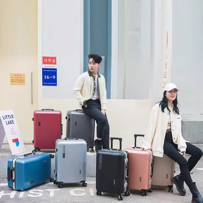 German imported luggage 2025 new men's and women's boarding suitcase universal wheel aluminum frame large capacity trolley case dark gray (light zipper style) explosion-proof and wear-resistant + static 20 inches boarding suitcase standard free shipping insurance + breakage