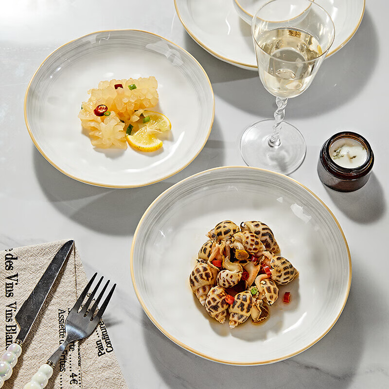 Huanjiao bowl set, bowls and plates, complete set of modern simple ceramic rice bowls and plates, household underglaze color bowls and chopsticks set, 10 bowls, 10 plates, 4.5 bowls + 7/8 inch plate