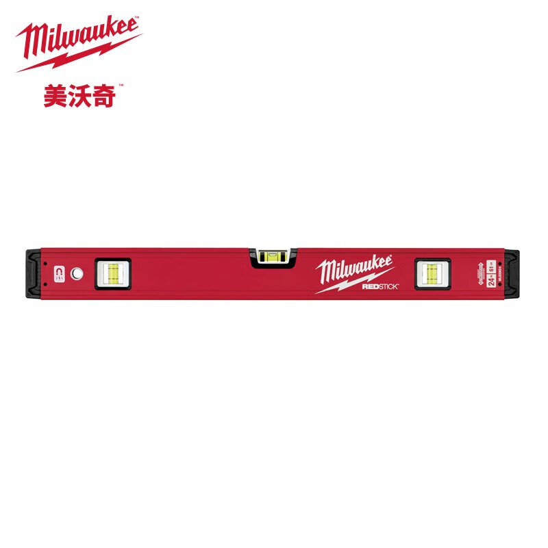 Meiwaqi REDSTICK advanced bone-shaped reinforced anti-fall level magnetic suction high-precision water balance instrument tool picture 40cm magnetic suction