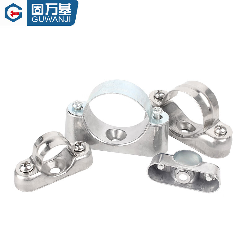 Guwanji 304 stainless steel off-wall code Yuanbao card saddle card tube card pipe clamp bracket fixed riding card 20-25-32mm overall 304 material pipe diameter 25-27mm 2 pcs