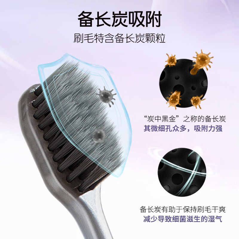 Shuke Binchotan soft-bristle toothbrush 10 pack to remove odor and freshen breath adult toothbrush family pack new and old random