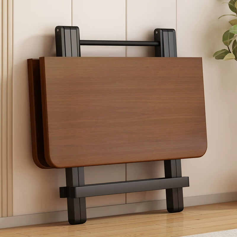 Huakaizhixing folding table table folding dining table simple and convenient small apartment dining table square table CJ018 dark wood grain 80cm