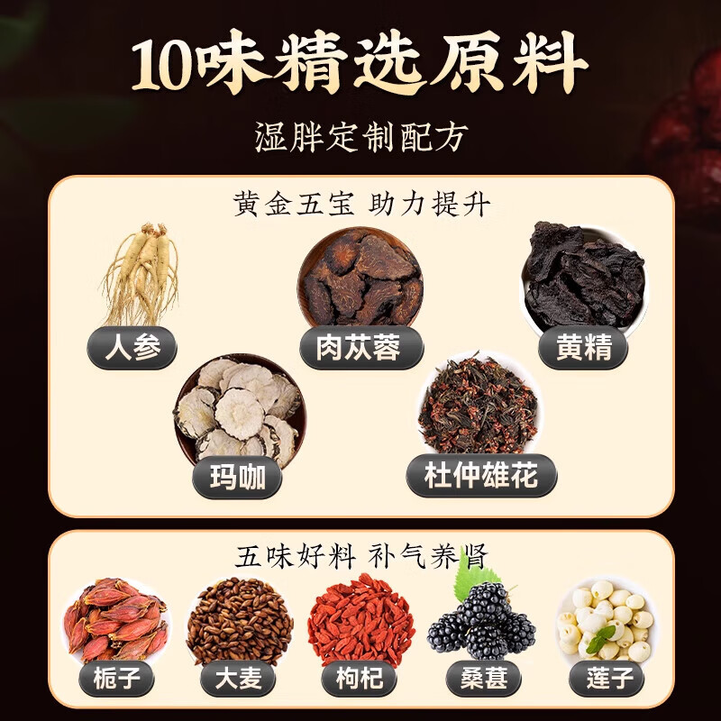 Beijing Tong Ren Tang ginseng, wolfberry, eight treasure tea for men, long-lasting kidney nourishment for men, nourishing yang, maca, polygonatum, cistanche deserticola, health-preserving ten treasure tea, 90 bags of ten treasure tea for hands, premature ejaculation, staying up late, nourishing liver and kidney, nourishing qi and blood.