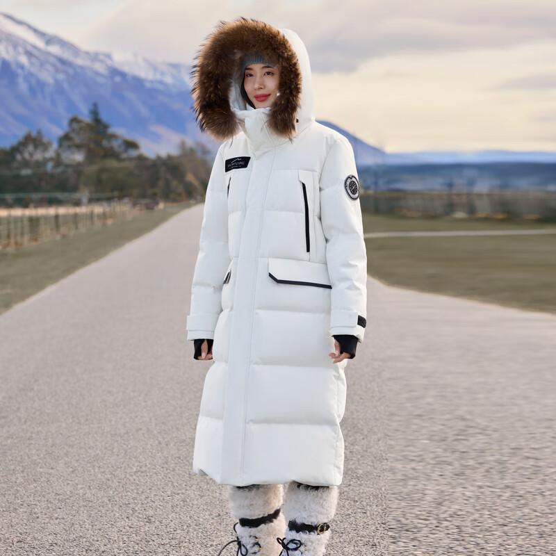 Flying in the snow, Cheng Yi's same style, wind and snow, long thickened down jacket for men and women, extremely cold, warm and fashionable for outdoor sports