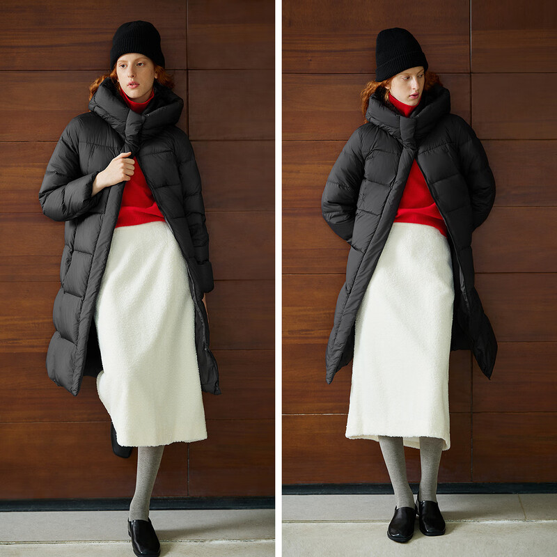 Semir Chen Duling | 90 down jacket women's 25 winter long three-proof anti-static hooded jacket 109725113001