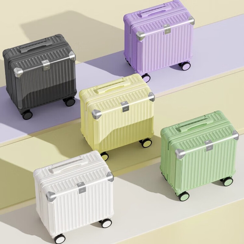 18-inch suitcase for women, lightweight and boardable, 20-inch small trolley password suitcase, suitcase for men, Jing Tokyo Hi self-operated, ivory white, 20 inches