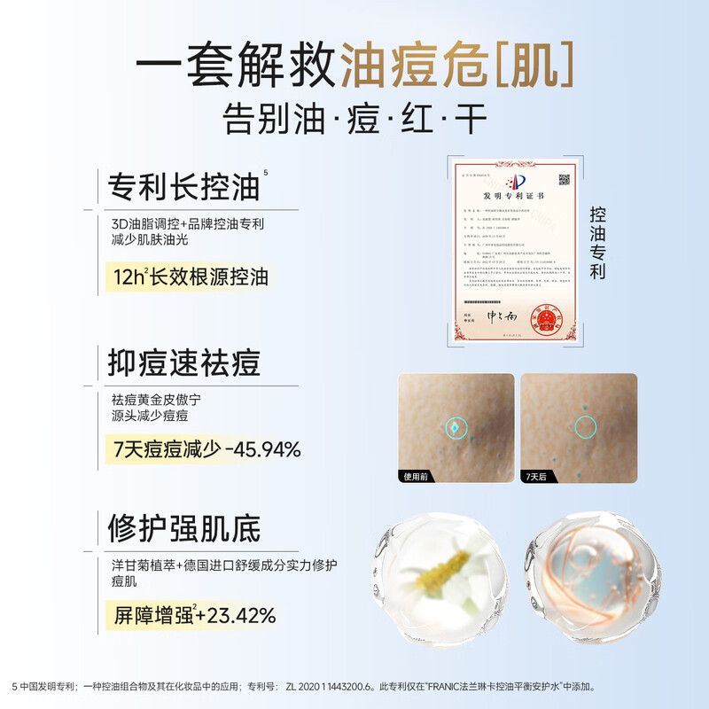 Franlinka Skin Care Set Chamomile Water Emulsion Oil Control Acne Removal Moisturizing New Year Gift Valentine's Day Girlfriend Birthday Lady