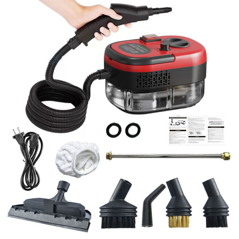 Beautiful You New Recommended High Temperature and High Pressure Steam Cleaner Kitchen Air Conditioner Fume and Oil Cleaner Car Disinfection Cleaner Car Washing Machine White Touch Screen Model 1000ml Basic Set National Standard 220V